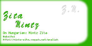 zita mintz business card